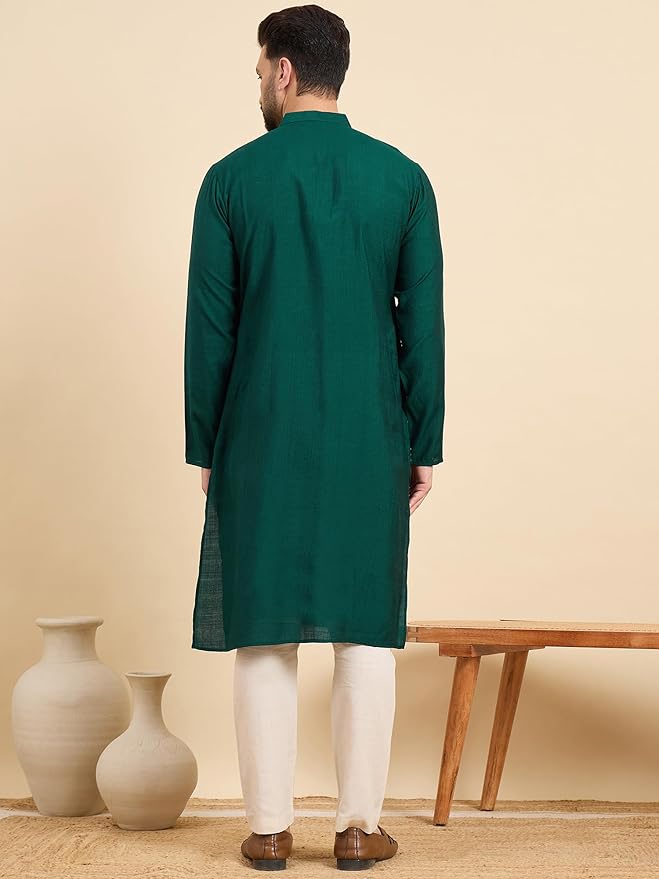 Tavasya Men Rayon Blend Geometric Regular Kurta