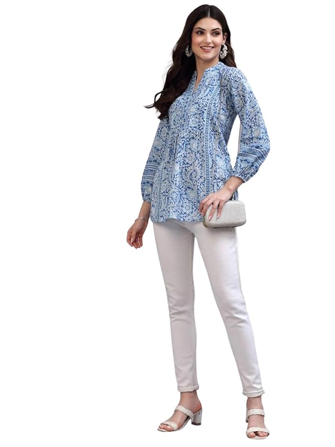Women's Floral Printed Cotton Regular Fit Top