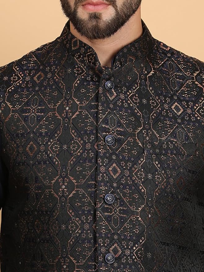 Men's Kurta Churidar Pyjama with Nehru Bandhgala Jacket