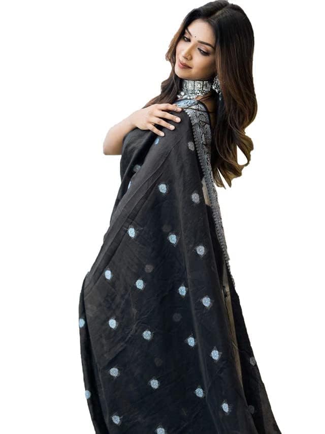 Women's Banarasi Silk Saree Pure Silk Saree With Unstitched Blouse Piece