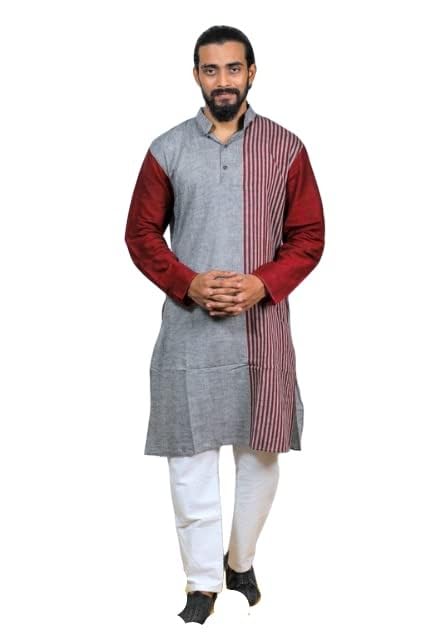 Couple Set Women and Men Handloom Pure Cotton Matching Combo Couple Dress Saree and Kurta