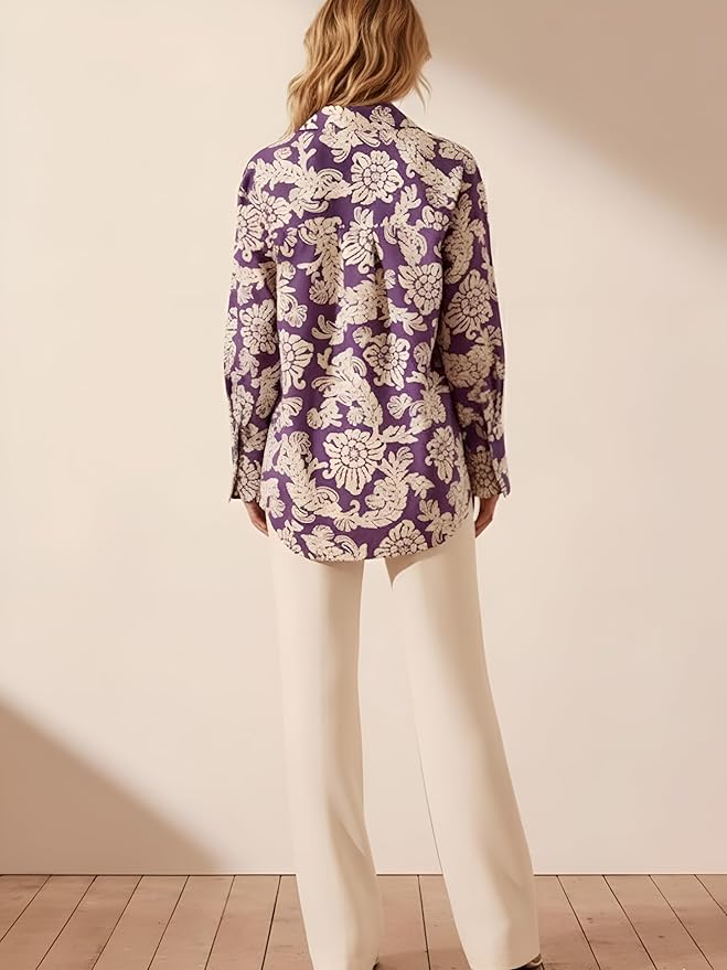 Women Rayon Shirts Korean Style Long Sleeve Oversized Button Down | Workwear Top for Office & Casual Wear