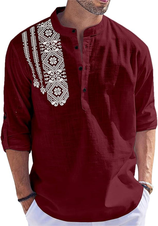 Men's Solid Cotton Blend Full Sleeve Straight Kurta Regular Fit Short Kurta Shirt for Men