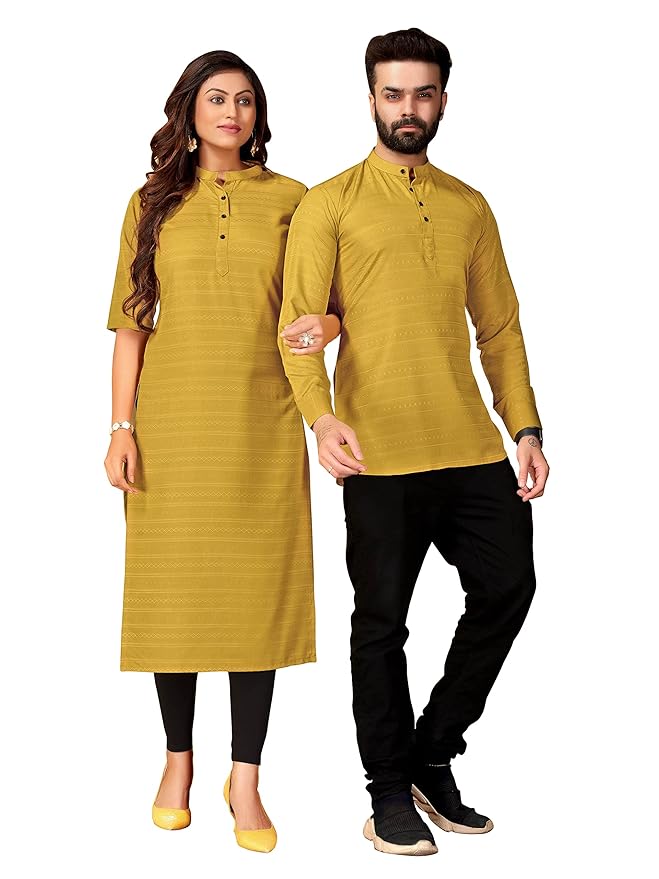 Women and Men Couple Kurta & Kurti Set_Fancy Printed deeess|Dress for Women Casual Dress Pure Couple Kurta & Kurti Set Viscose Royon for Women