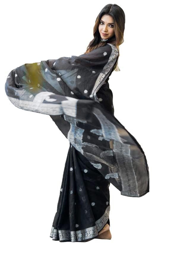 Women's Banarasi Silk Saree Pure Silk Saree With Unstitched Blouse Piece