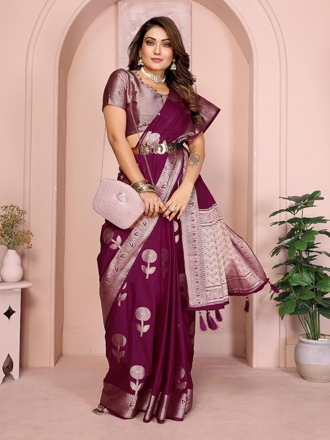 Men’s Plain Kurta & Women’s Matching Saree Set Couple Combo